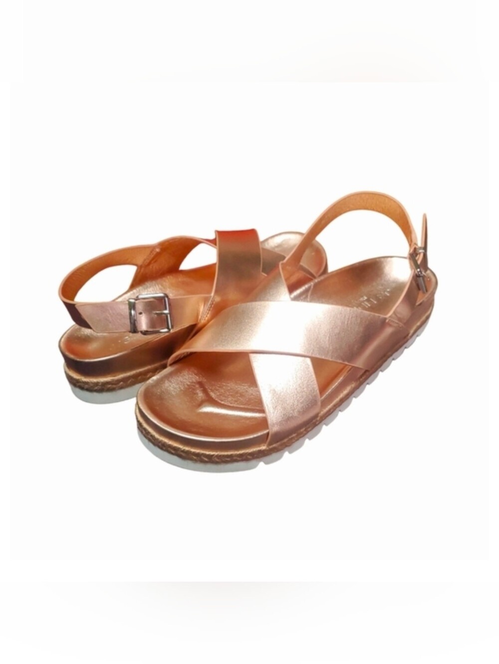 Women's J/Slides NYC Lee Sandals Rose Gold Size 9 NWOB